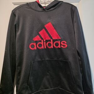 adidas Men’s Black Zip-Up Sweater with Red Logo